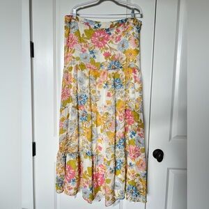 Long Floral Maxi Skirt Plus Size 2X